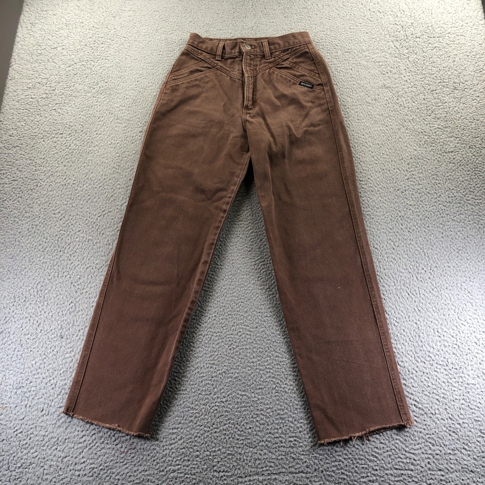 Vintage Rocky Mountain Jean Women Brown 27x28 Bareback Cowgirl Western High Rise